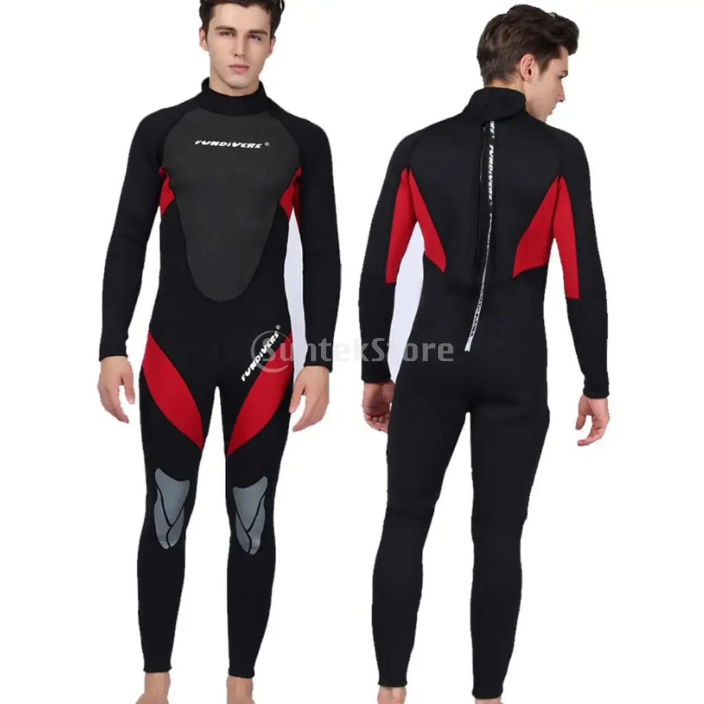 Terno de mergulho em neoprene premium para homens, 3mm, mangas compridas, fato térmico, natação, mergulho, inverno