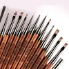 Nail Art Brush Triangular Spatula Drawing Painting Line Pen Liner Gradient Flat Round Metal French Manicure Tools 4