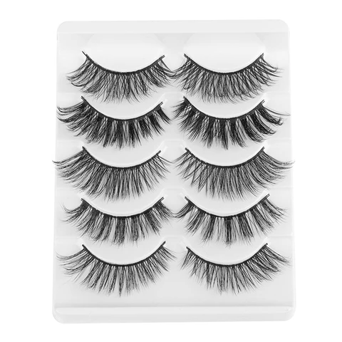 3D/5D/6D Faux Mink Hair False Eyelashes Long Full Volume Fluffy Wispies Lashes Handmade Eyelashes Extension Tools