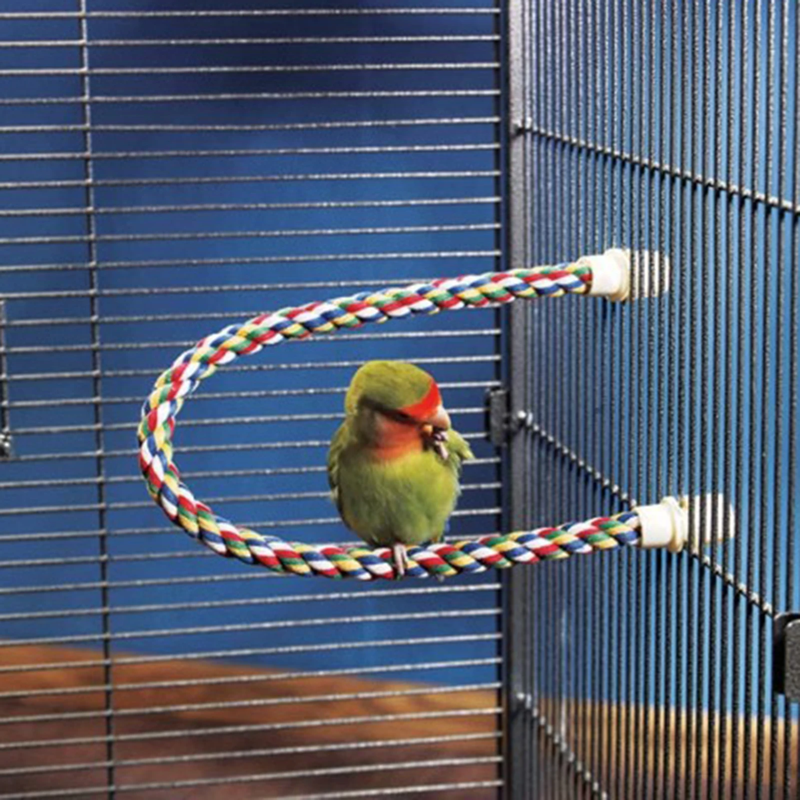 Pet Bird Toy Anti-fade Climbing Parrot Standing Woven Rope Toy Bendable