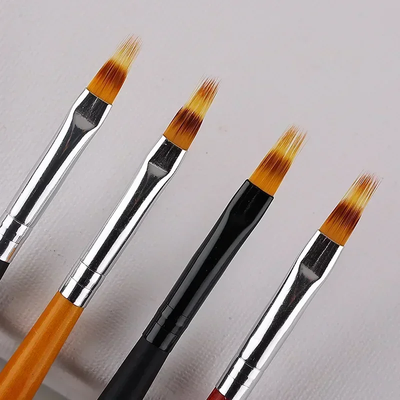 1Pc Professional Soft Gradient Nail Brush Silver Black Nail BrushDrawing Painting Nylon Hair Ombre Brush DIY Gradient UV Gel 4
