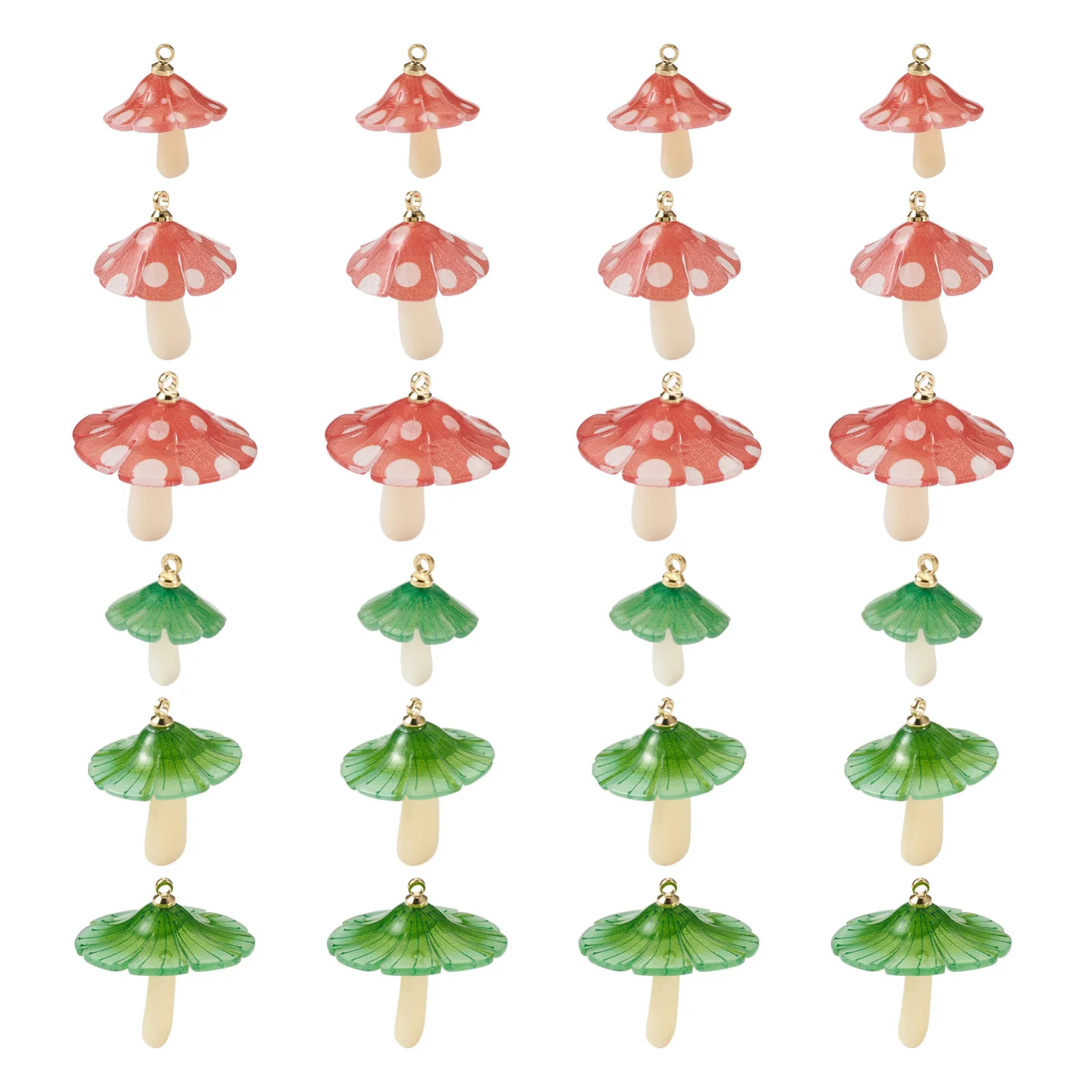 

24Pcs Cute Colorful Mushroom Plastic Pendants For Women Jewelry Making DIY Earring Necklace Bracelet Key Chain Craft Accessories