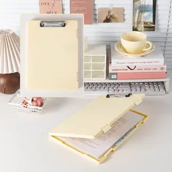 Versatile A4 Document Storage and Writing Pad with Integrated Clipboard (Yellow)