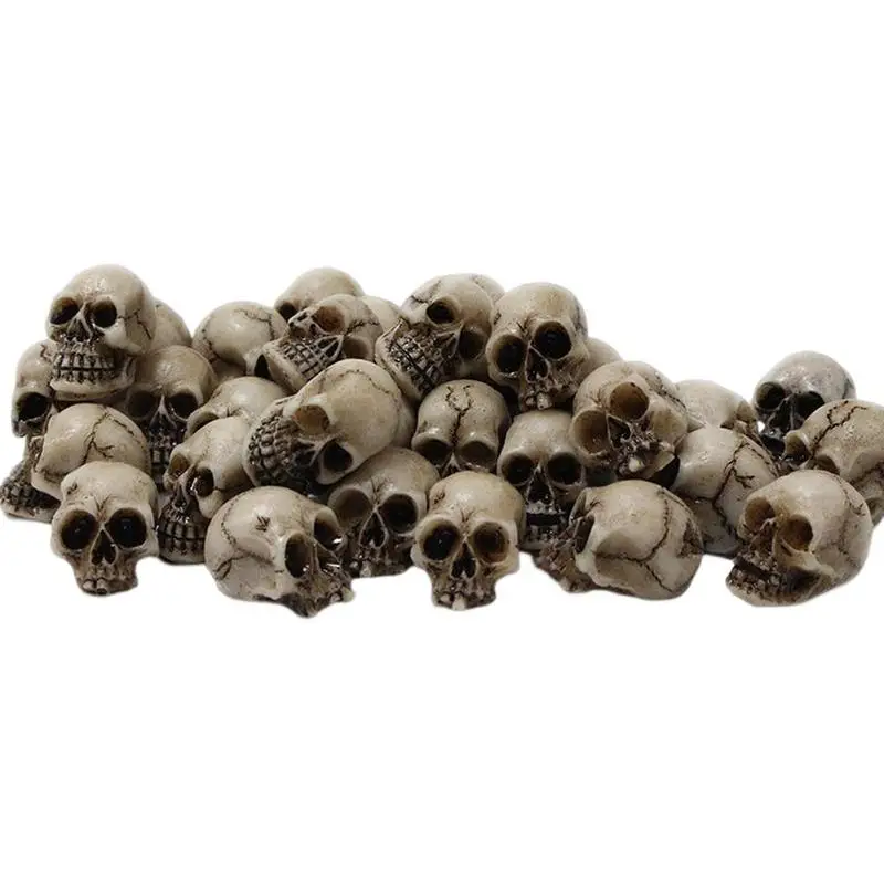

Lightweight Mini Skulls Skeleton Head Decor Small Skeleton Trick Toys Sculptures Modern Mini Skull DIY Halloween For Decoration