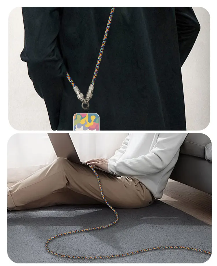 Multifunctional USB C Lanyard Data Cable 1.2M