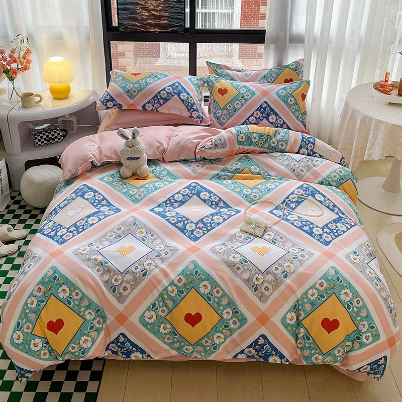 king comforter sets Fashion Solid Bedding Set with Sky Gradient Duvet Cover Set Quilt Cover Bed sheet Pillowcase Sets Full King Single Queen Size bed sheets Bedding Sets