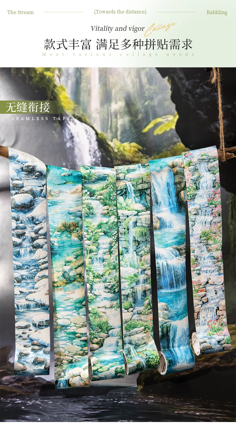 Journal GO 5 x 200 cm Stream Journal Aufkleber Collage Karte Bastelmaterial PET-Klebeband Kreative DIY Scrapbooking Masking Tape Aufkleber – Detail 5