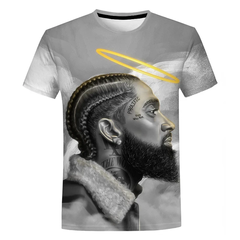 

Harajuku Street Apparel Men's Fashion Casual Hip Hop Short Sleeve Rapper Men's Tops 3D Printing 2Pac T-shirts Plus Size T-shirt