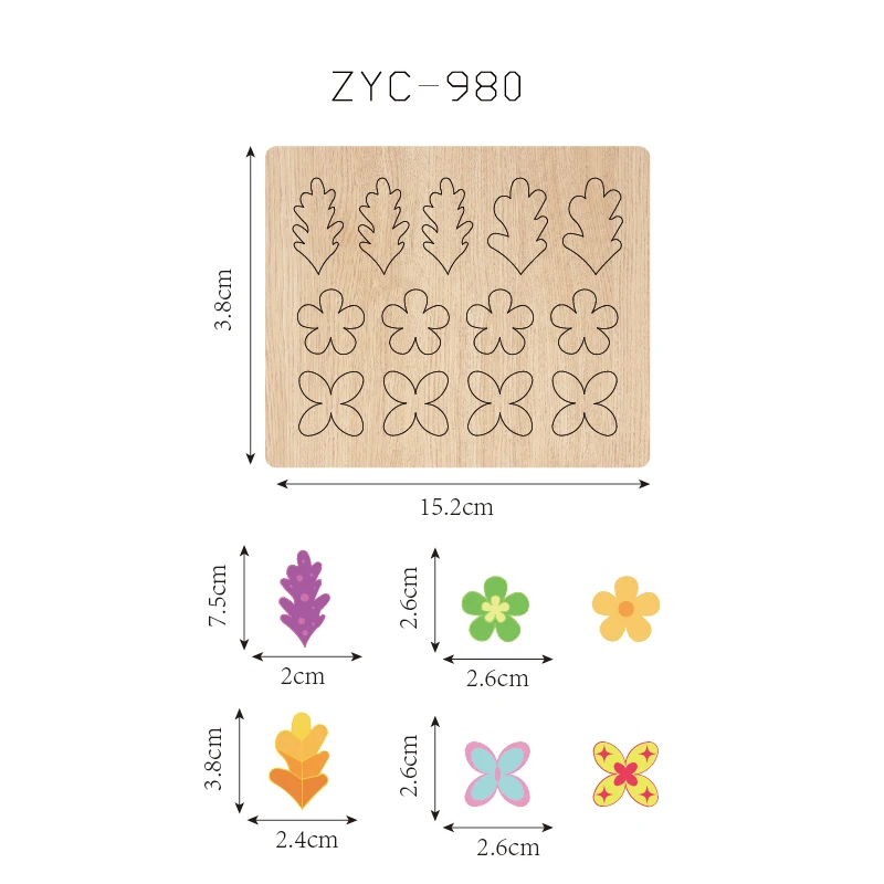 ZYC-980 flower wooden cutting mold suitable for die-cutting machines