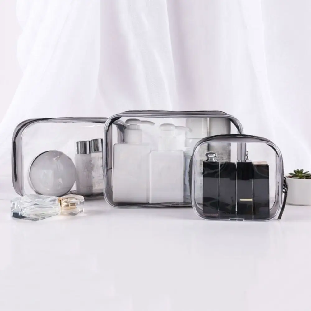 

Zipper Transparent Travel Wash Bag Toiletries Organizer Large Capacity PVC Makeup Bag Waterproof Carry-on Makeup Tote