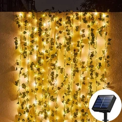 Solar - Powered Leaf & Flower Garland Lights - Outdoor & Indoor Decorative String Lighting for Parties, Weddings, and Gardens (Solar Maple)
