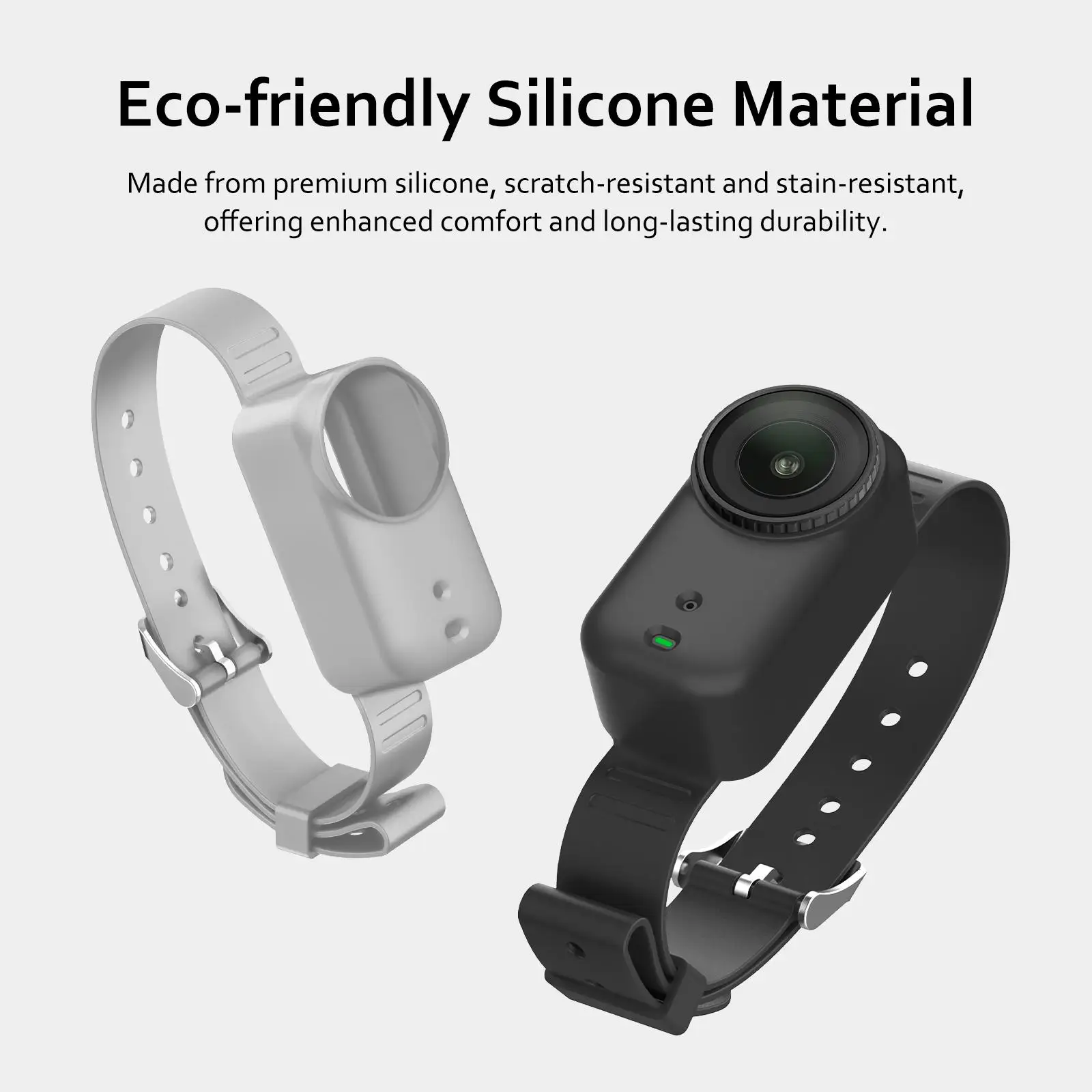 For DJI Osmo Nano PULUZ Body Silicone Expansion Wrist Strap Cover Pet Collar Mount Camera Accessories