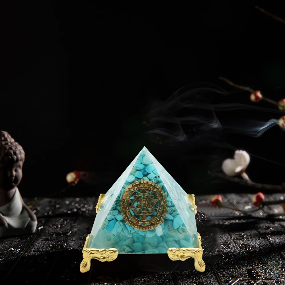 4Pcs Orgonite Pyramid Base Holder Stand Orgonite Pyramid Holder Decorative Craft Art Stands for Ogan Crystal Energy Tower