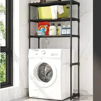 Washing Machine Storage Rack 3 Layers Adjustable Portability Balcony Storage Racks Floor Standing Toilet Bathroom Accessories 1
