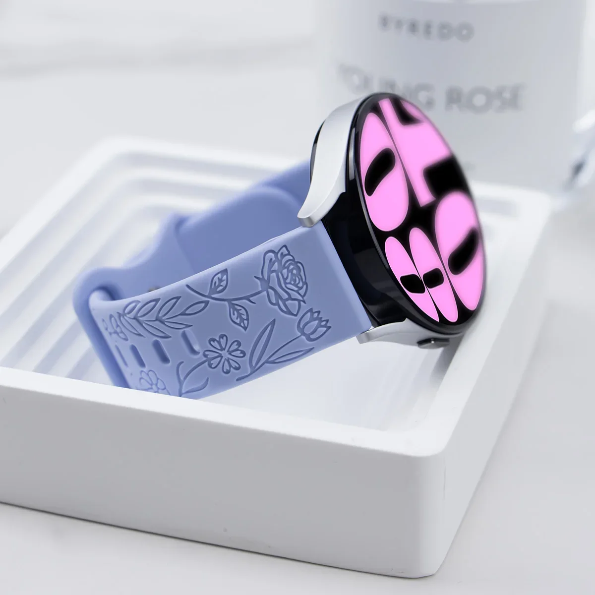 Floral Engraved Silicone Strap - Prints Design Wristband