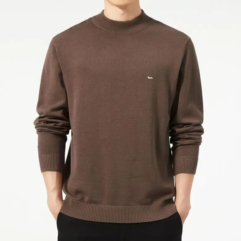 New Brand Casual Fashion Winter Men Polos Sweater Pullovers Harmont Cotton Striped Slim Fit Blaine Mock Neck Sweaters Men Warm 5