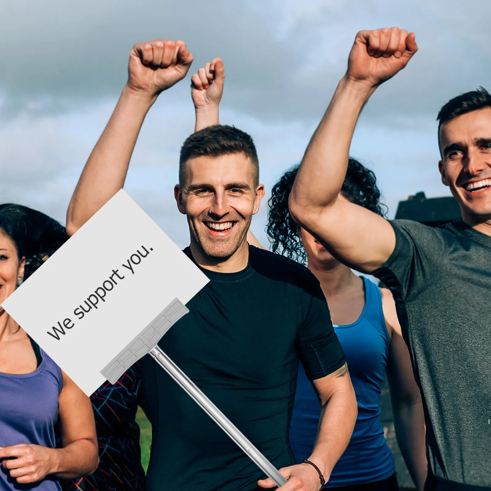 2Pcs 고강도 사인 막대 금속 웰컴 사인 스틱 승리 퍼레이드 관광 안내용 휴대용 야외 핸드헬드 홀더