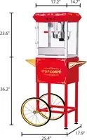 Popcorn Machine with Cart 8oz Popper with Stainless-Steel Kettle, Warming Light 2