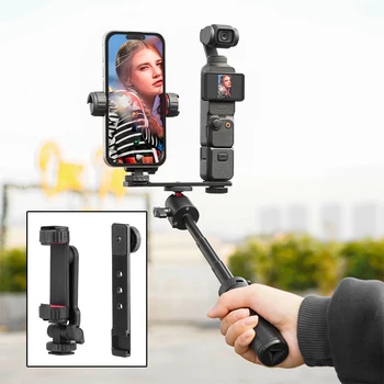 Supporto per Cellulare per Osmo Pocket 3, Accessorio di Espansione, Clip per Smartphone con Vite da 1/4 di Pollice e Attacco Cold Shoe