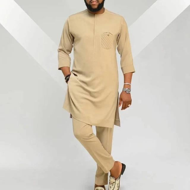 Olamide Long-sleeve Round Neck Kaftan Outfit