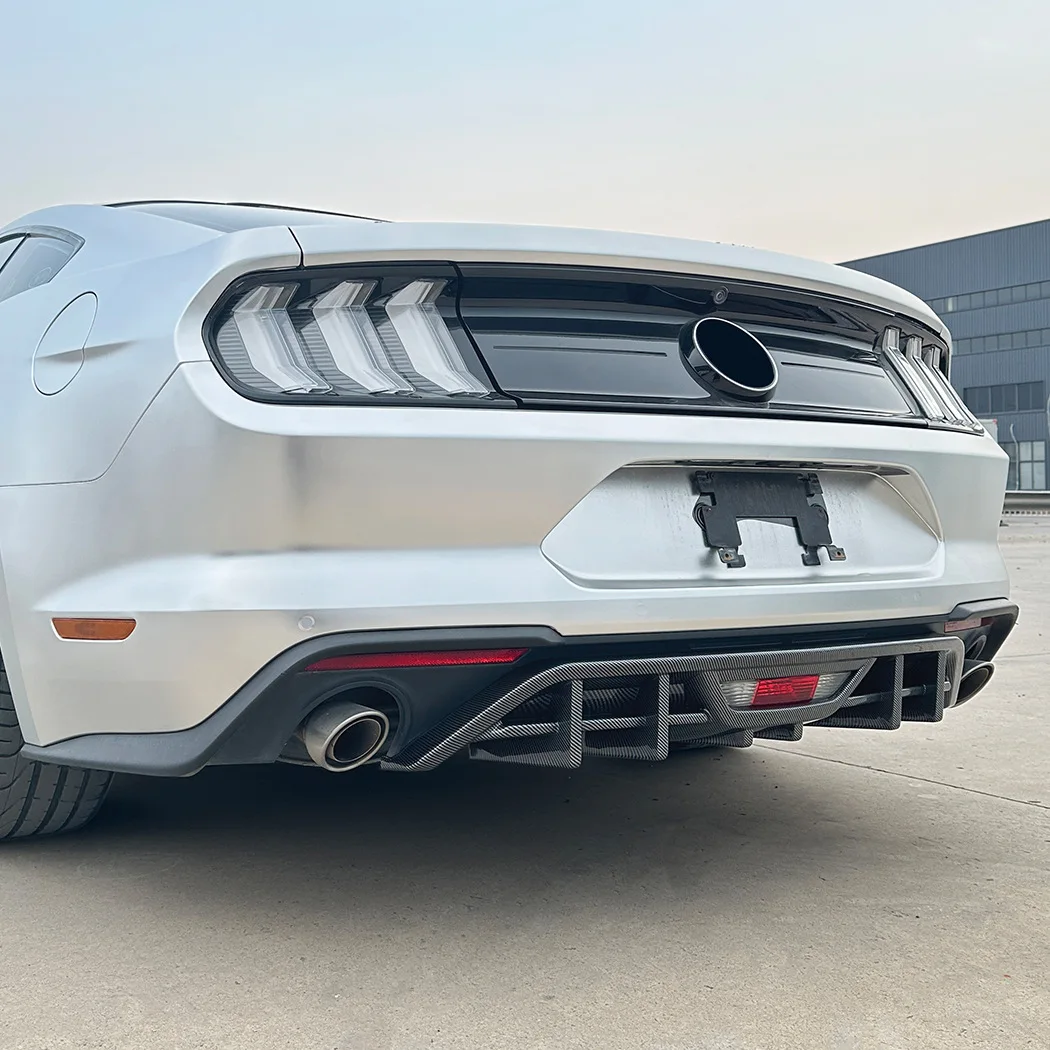 포드 머스탱 MK6.5 2018 2019 2020 2021 2022 2023 ABS 장식 가드용 리어 범퍼 디퓨저 립 스포일러 스플리터 보호대