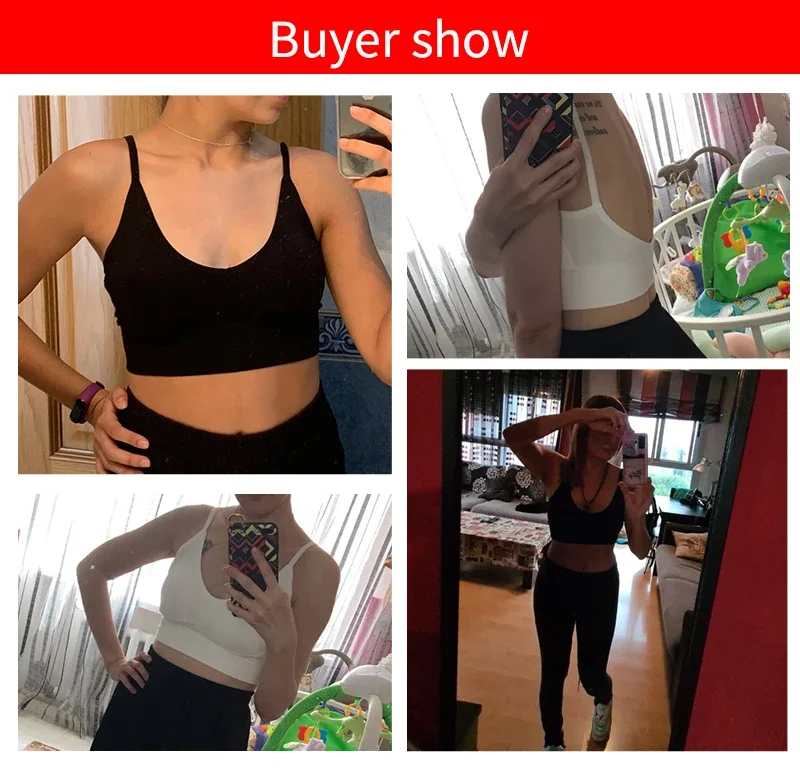 Description Picture 3 of itemWomen Sexy Crop Tops Bra Tube Top Female Streetwear Sleeveless Seamless Sports Bra Crop Camis Top Tee Bandeau Top Basic Tank