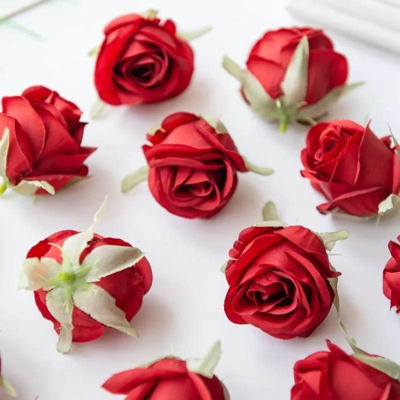 100 stücke Perle Rose Köpfe Seide Künstliche Blume Für Home Weihnachten Hochzeit Brautstrauß Garten Bogen Party Diy geschenk Zubehör – Detail 10