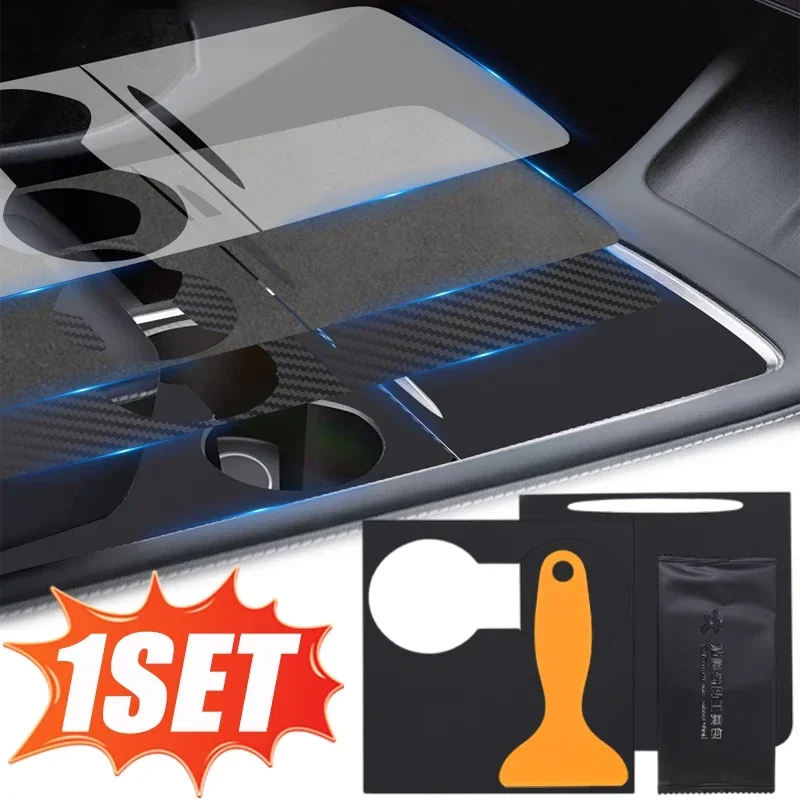 

For Tesla Model3/Y Center Console Film Protective Films Carbon Fiber Pattern Sticker Car Modification Interior Accessories