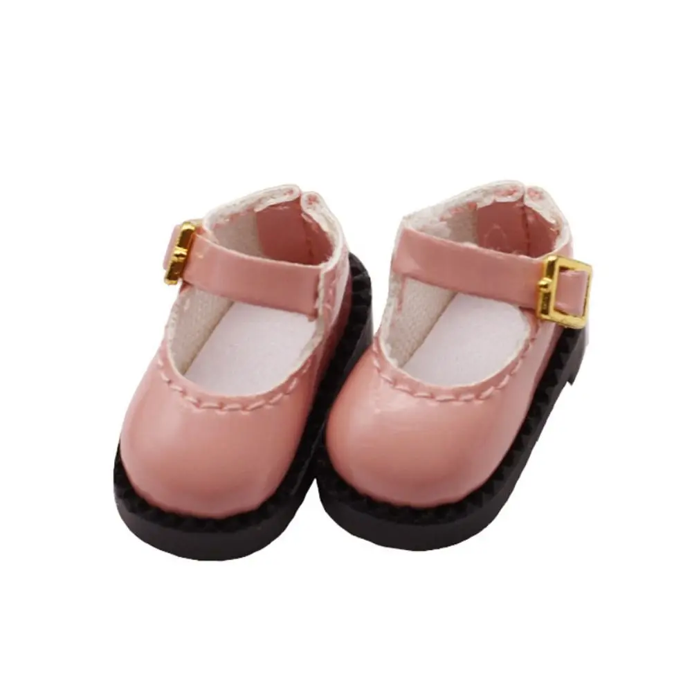 1Pair PU Leather ob11 Doll Sandals Mini Round Toe 12 BJD Doll PU Shoes Cute 2.7*1.3cm OB11 Princess Shoes Clay Dolls