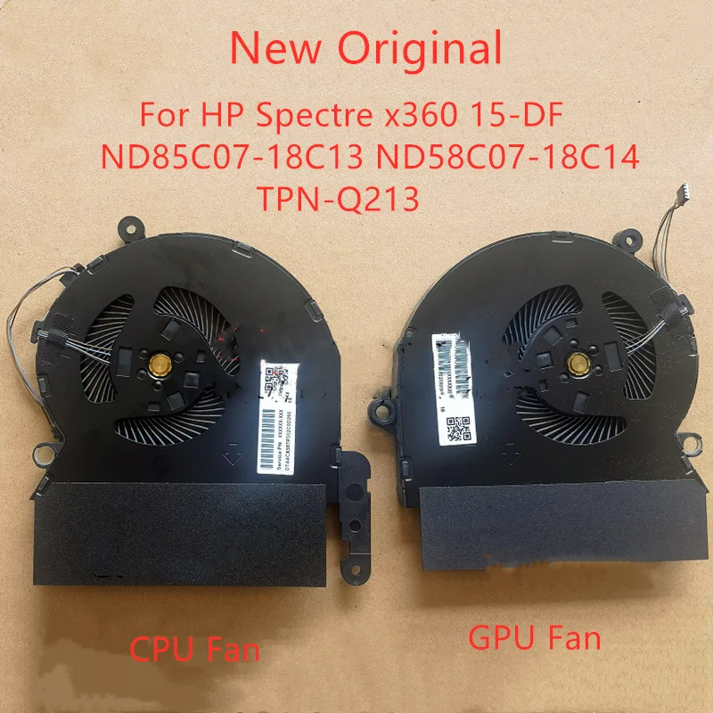 Original Novo Laptop Cpugpu Ventiladores de Refrigeração para hp Spectre X360 15-df Nd85c0718c13 Nd85c07-18c14 Tpn-q213 Ventilador L41485001 L41484-001