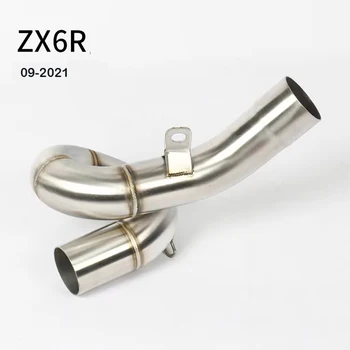 ZX6R Exhaust Pipe Stainless Steel Motorcycle Exaust Pipe Middle Section For Kawasaki ZX6R 2009-2021 Moto Racing Exaust Modified