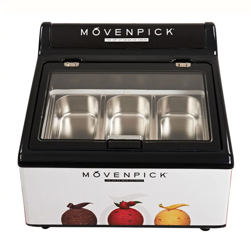 Version Ice Cream Freezer Desktop RefrigeratorFrozen Dessert Display Refrigerator Counter Cabinet