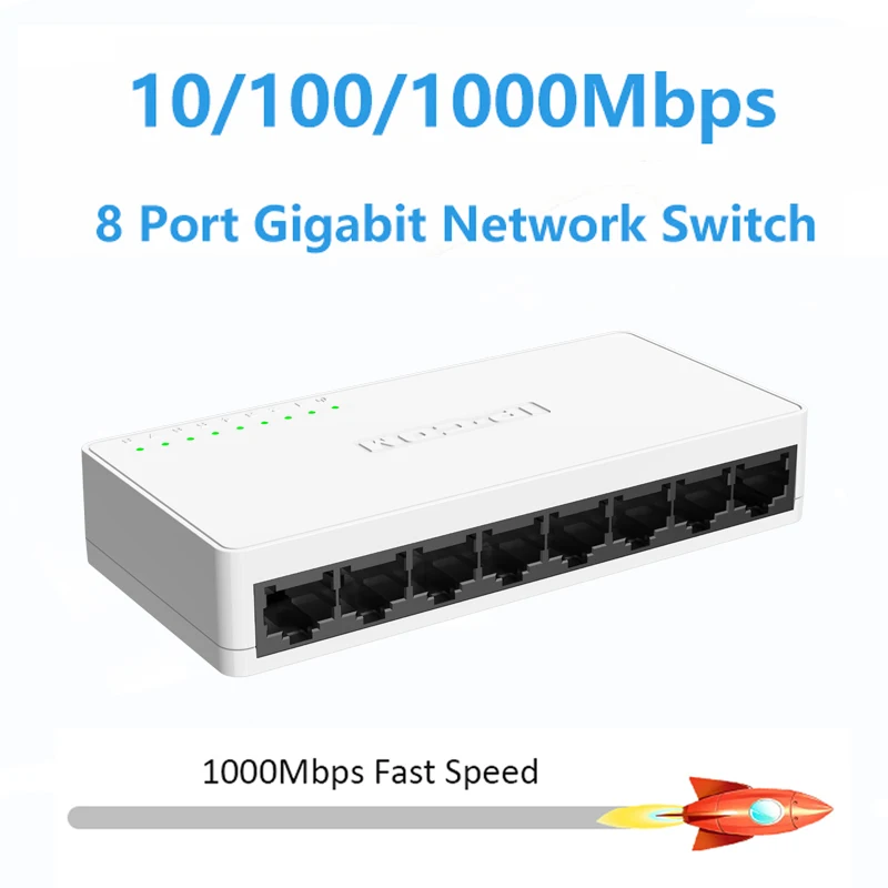 

5 8 портов, полный 1000 Мбит/с, гигабитный сетевой коммутатор, стандарт Ethernet, высокопроизводительный хаб RJ45, разветвитель Интернета