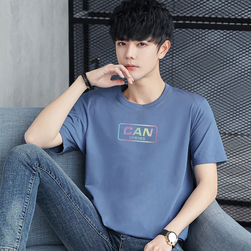 

Men's T-shirt 2022 Summer High Quality 100% Cotton Casual O-neck Men Short Sleeve Couples Daily Tshirt Male Tee Top Men Clothing