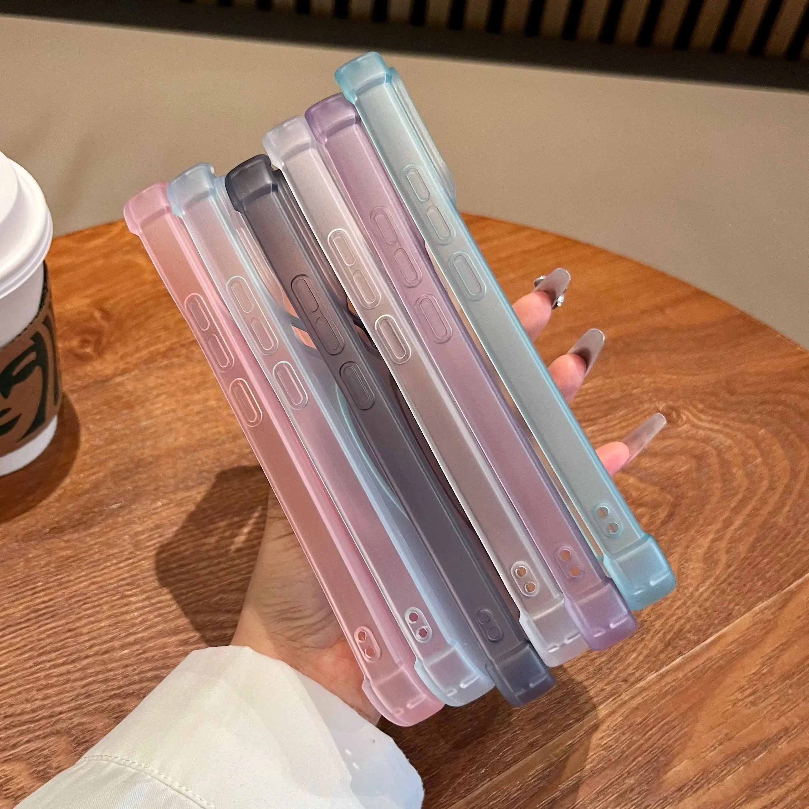Translucent Frosted Magnetic Shockproof Matte Silicone Case