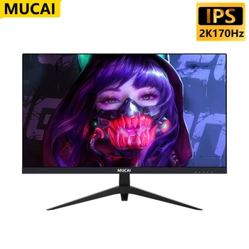 MUCAI 27 인치 게이머 모니터, 2K 144Hz IPS PC 디스플레이, QHD 170Hz 데스크탑 게이밍 컴퓨터 스크린 패널, HDMI 호환 DP 2560*1440