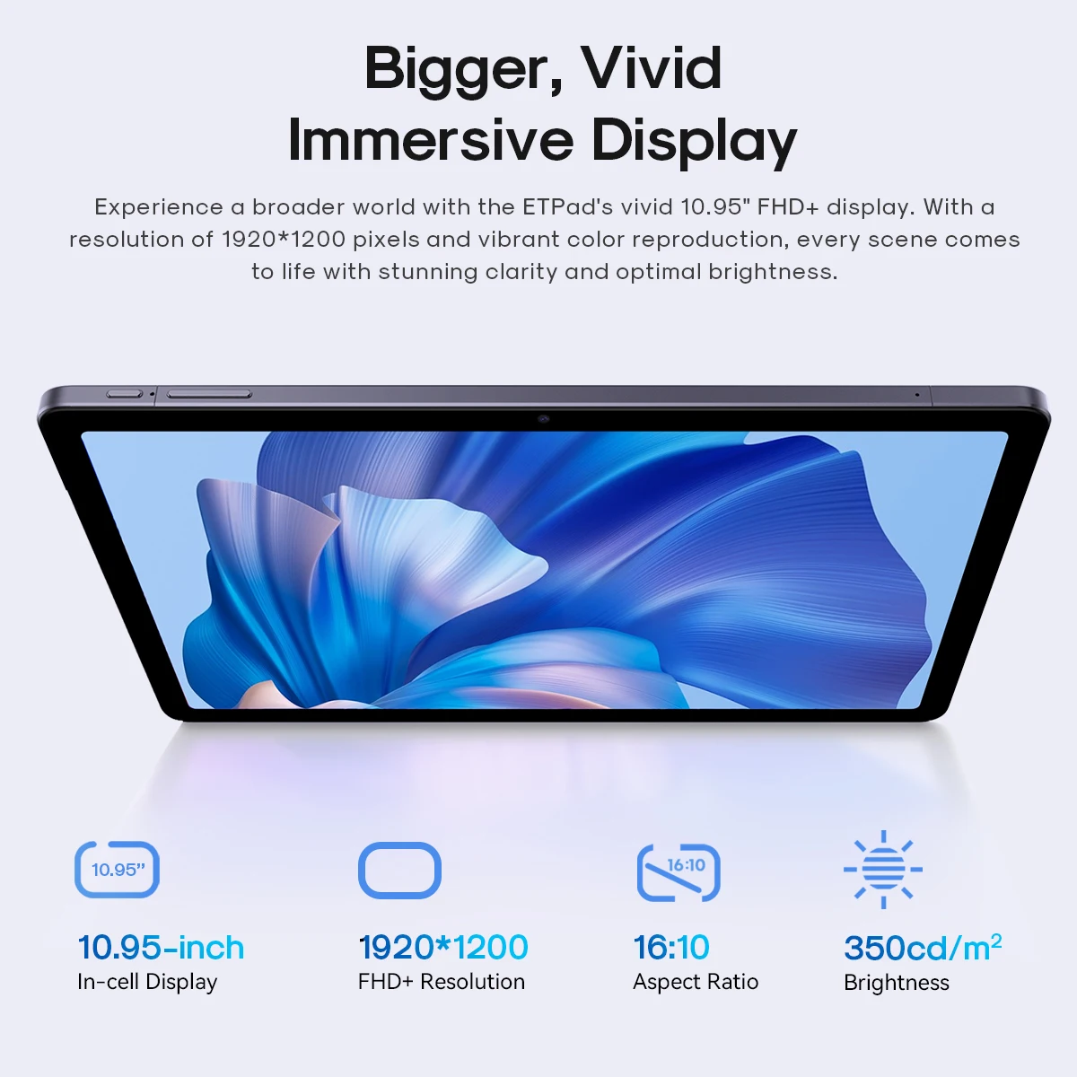 CHUWI タブレット AuPad Android 14 タブレット 10.95 インチ FHD+2K