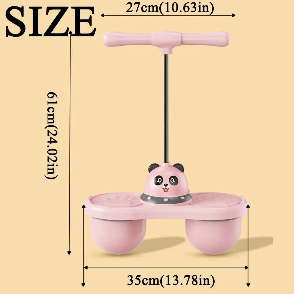 Cartoon Panda Jumping Ball Toys with Handle Double Ball Outdoor Bouncing Ball Durable Anti-slip Elastic Balance Ball Toys