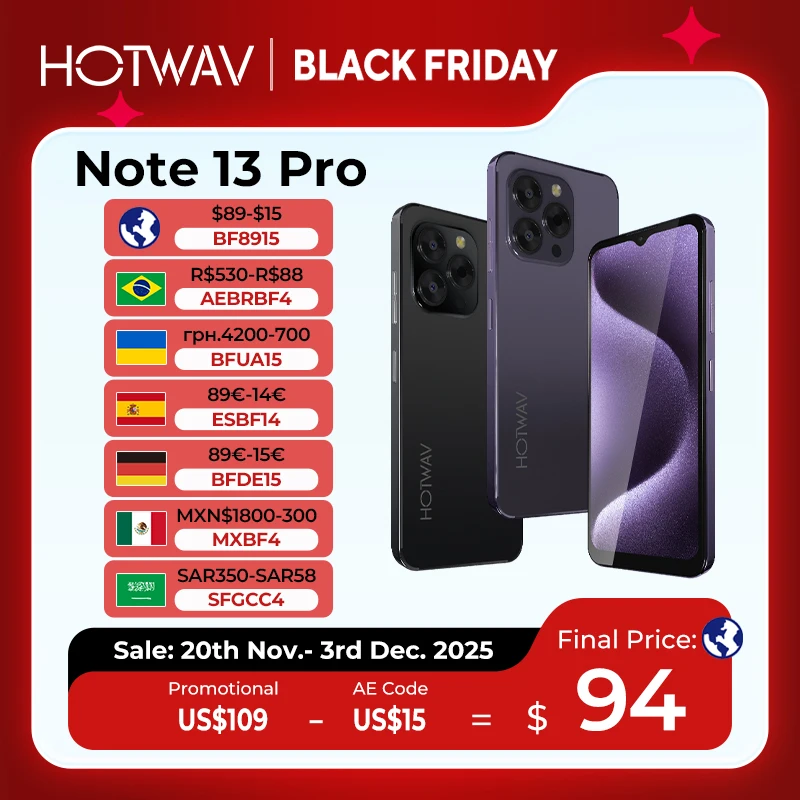 World Premiere] HOTWAV Note 13 Pro Smartphone 6.6'' HD+ Android 13