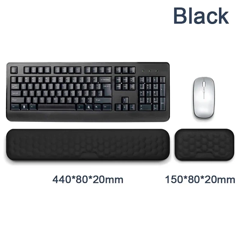 Ergonomic Memory Foam Keyboard and Mouse Wrist Rest Pads