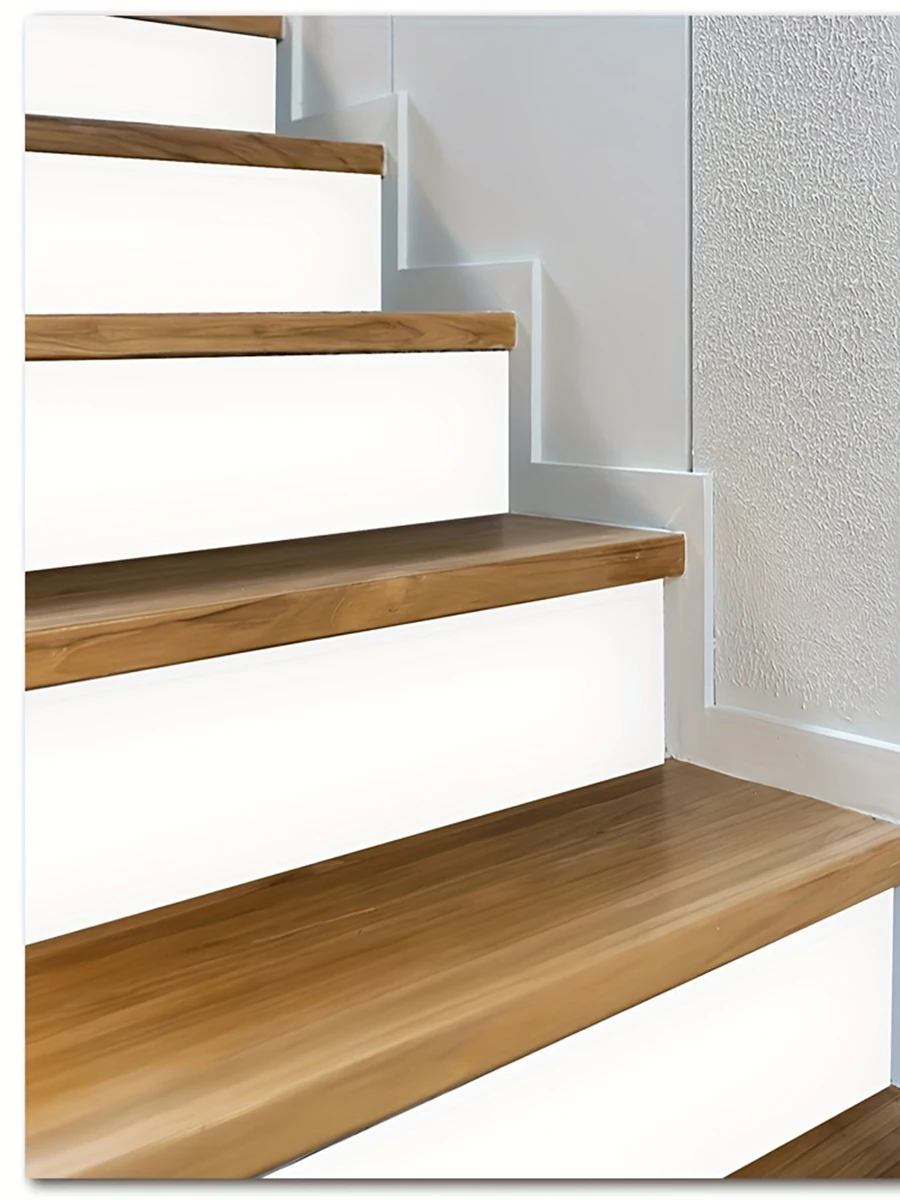 Description Picture 6 of item5 Stripes Self-Adhesive Stair Decals, 39.37"x7.87" Peel and Stick Vinyl Stair Risers Stickers Blank white Pattern