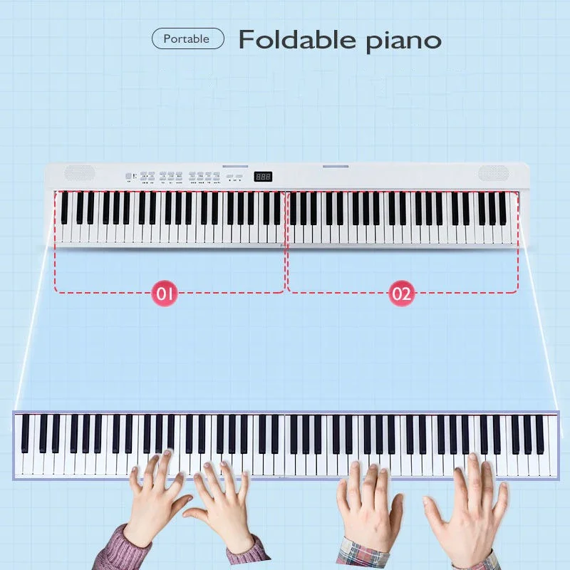 Folding Piano 88 Keys Strength Keyboard Midi Bluetooth Portable Musical Electric Organ Adult Beginners Child Professional Piano electronic musical instrument midi control keyboard