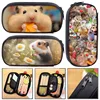 Cartoon Hamster Print Pencil Bag Women Cute Animals Cosmetic Cases For Teenager Pencil Box School Stationary Bags Supplies 1