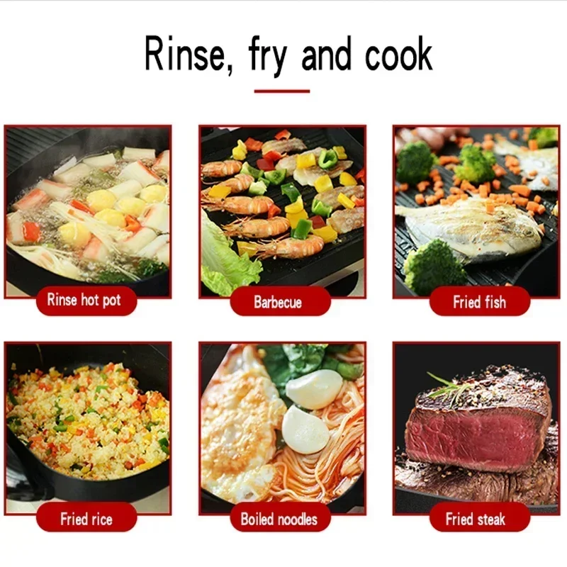 barbecue oven household electric baking pan non stick barbecue machine multi-functional rinse and roast hot pot 6-10 people 5