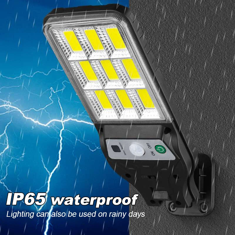 Description Picture 2 of item1~4PCS 90COB Solar Outdoor Led Courtyard Wall Lamp Human Body Induction Remote Control Garden Terrace Garage Door Street Lamp