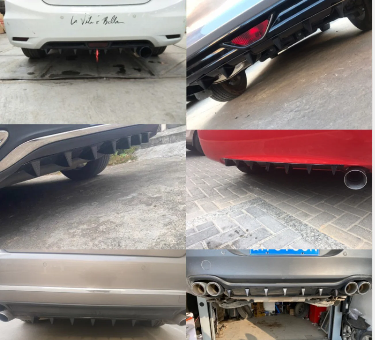 S M L Universal Car Rear Bumper Diffuser Spoiler Lip Rear Bumper Protector Side Splitters Lip