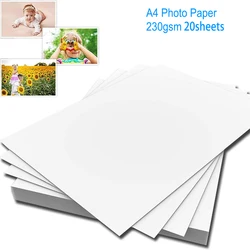 Premium Glossy Waterproof Photo Paper, 20 Sheets, 230gsm (A4 230g 20Sheets)