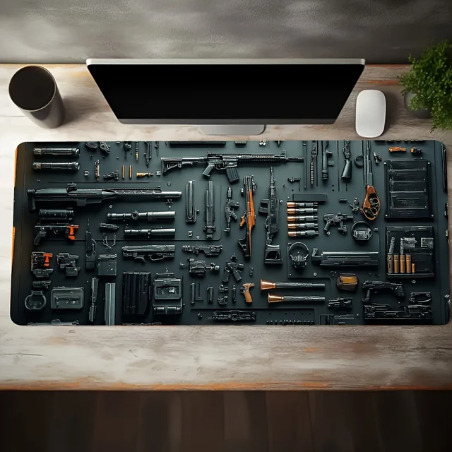 Gun parts assembly Large Mouse Pad XXL Desk Mat Non-Slip Rubber Base Gaming Keyboard and Mouse Stitched Edges for Home and game 3