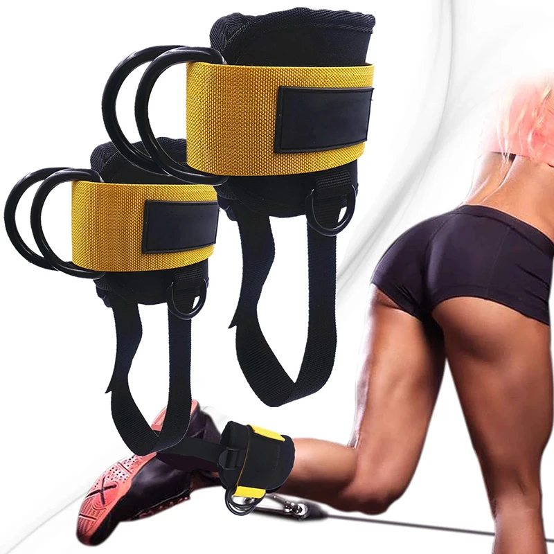 Padded Ankle Strap Fitness Machine D Ring Leg Butt Cuffs Exercises Sport Gym Workout Weights Cable