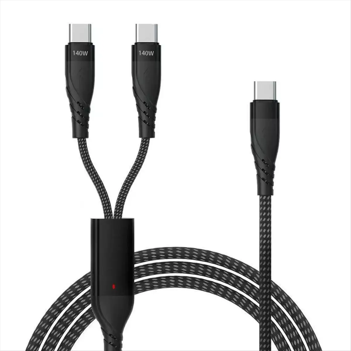 정시 출고- 2 in 1 USB C 케이블 최대 PD 140W 고속 충전 케이블 USB C to 듀얼 USB-C 데이터 케이블 아이폰 화웨이 맥북 PC 노트북용